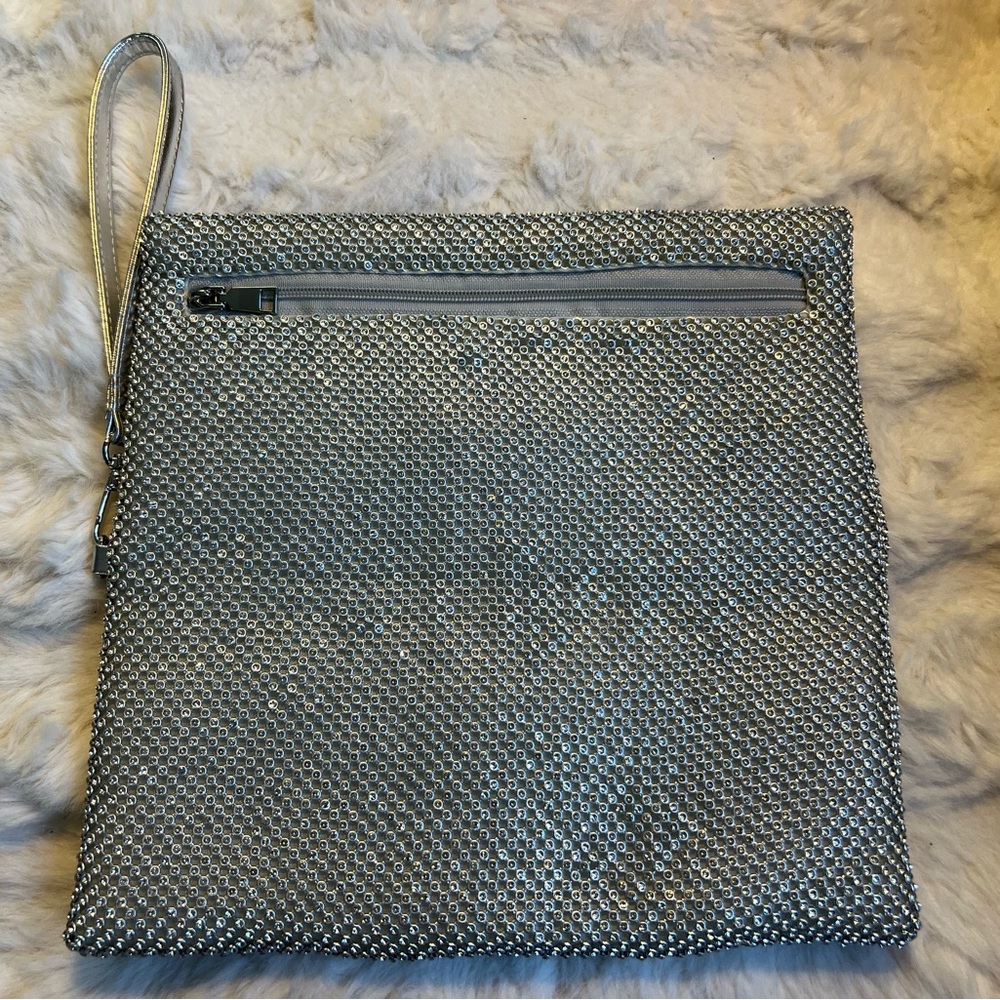 MADISON WEST SILVER CRYSTAL FOLDOVER WRISTLET